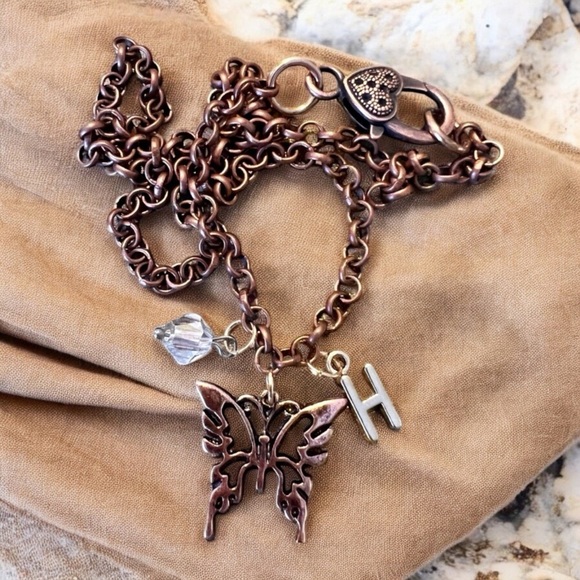 Harry Styles inspired butterfly Initial H and crystal necklace - Picture 8 of 15